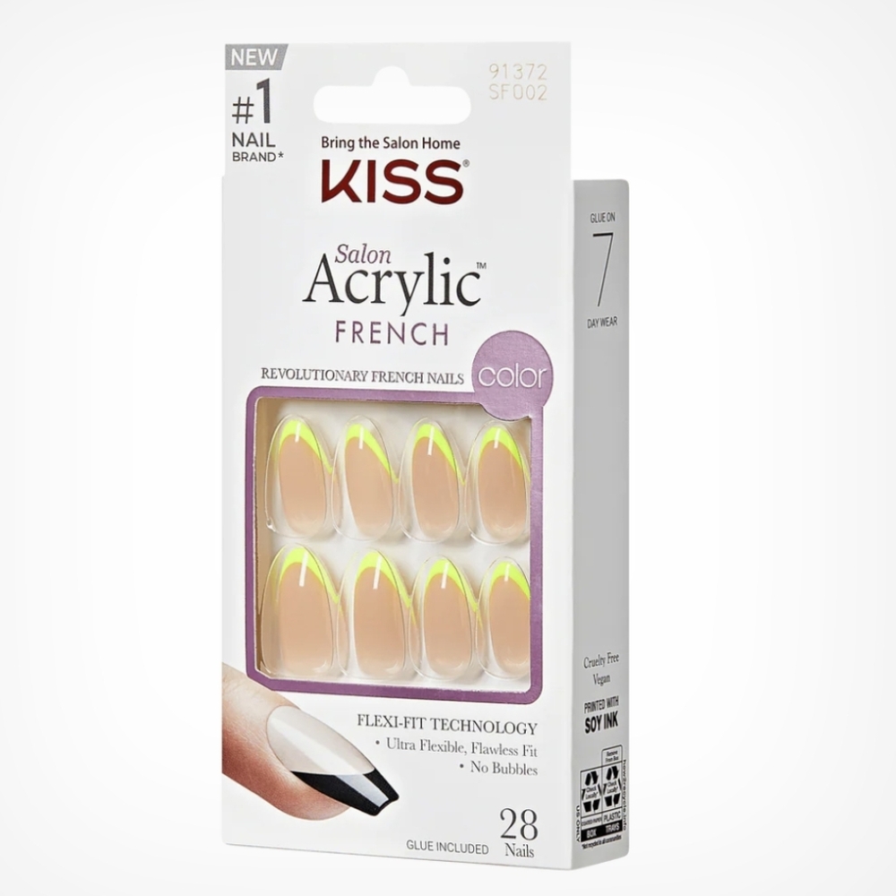 NEW! Kiss Salon Acrylic French Nails with Neon Tips